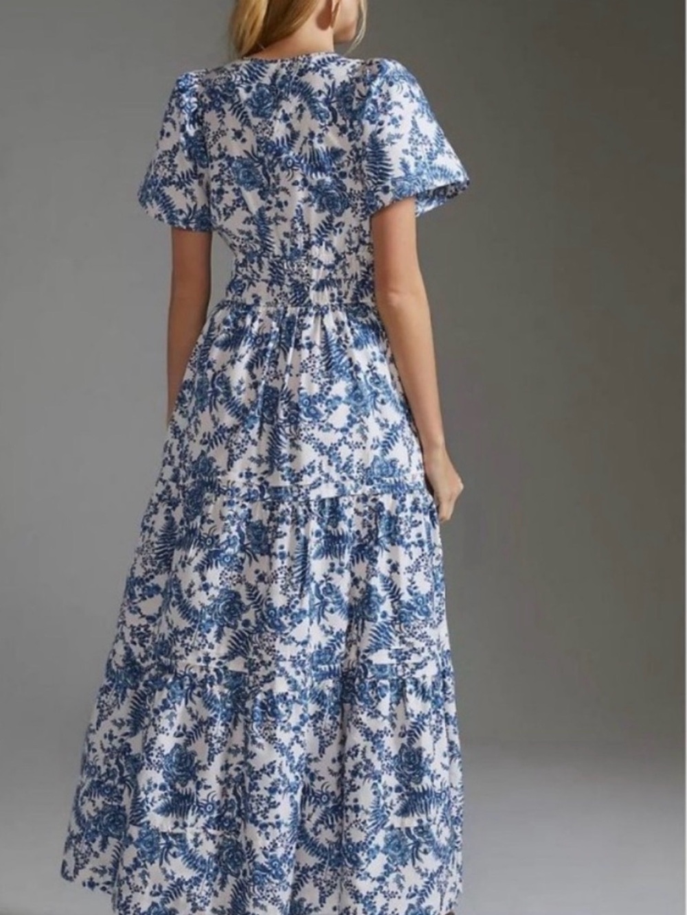 Anthropologie Maeve Somerset Dress in Blue and White Floral Size S - Picture 2 of 11